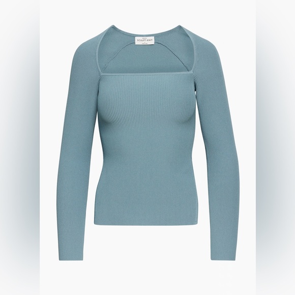 Babaton Cultural Long Sleeved Sculpt Knit -Slab Blue- -Size M-NWT - Picture 2 of 8